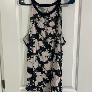 Lovesick Black and Pink Floral Top